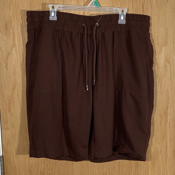Willit Women's Sz 2XL Hiking Shorts Bermuda Linen Blend Brown Gauzy Pull On - Picture 1 of 6